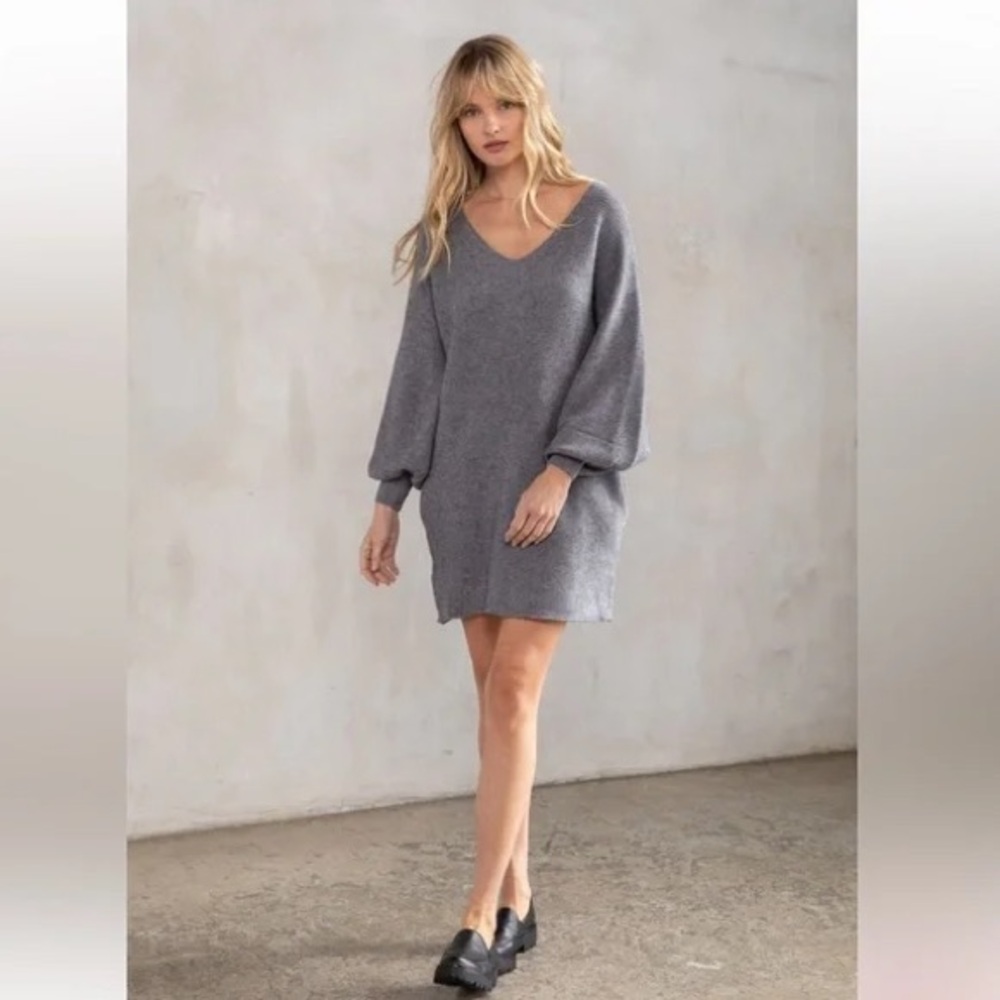 Lovestitch Gray Mellow Sweater Dress